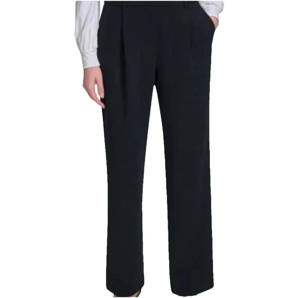 DKNY Womens Size 12 Pant Slack High Rise Wide Leg Dress Office Business Black - Picture 13 of 13